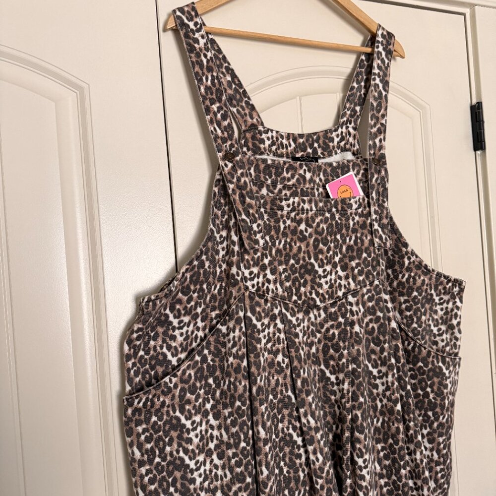 Dressed in LALA Leopard Overalls 🐆 Wide Leg Boho Festival XL - Picture 7 of 12
